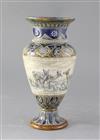 A Doulton Lambeth stoneware baluster vase, decorated by Hannah Barlow, height 27.5cm                                                   