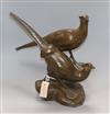 Irenee Rochard (1906-1984). An Art Deco bronze of two pheasants, signed height 40cm                                                    