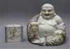 A Chinese famille rose figure of Budai and a Chinese pillow Budai 26cm                                                                 