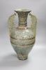 A large Doulton Lambeth Islamic inspired two handled glazed stoneware vase, dated 1880, 47cm, repairs                                                                                                                       