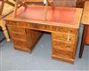 A Victorian mahogany pedestal desk W.125cm                                                                                             