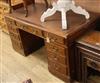 An early 20th century mahogany pedestal desk W.152cm                                                                                   