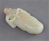 A Chinese white jade snuff bottle, 19th century, H. 7cm excluding stopper                                                              