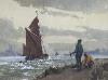 Wilfred Moody Fryer (1891-1968), watercolour, Barge at Gravesend, signed, 34 x 45cm                                                                                                                                         