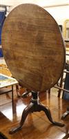 A George III mahogany circular tilt top tea table W.77cm                                                                               