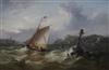 John Moore of Ipswich (1820-1902) Shipping off the coast 12 x 18in.                                                                    