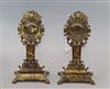 A pair of gilt metal pocket watch stands height 25cm                                                                                   