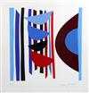 § Sir Terry Frost (1951-2003) Blue, Red Black, Vertical Rhythm 21.5 x 21in.                                                            