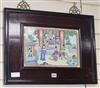 A Cantonese famille rose porcelain panel excluding frame 24 x 36cm                                                                     