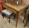 A George III banded mahogany side table, fitted one drawer W.90cm                                                                      