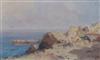 Aleksej Vasijevic Hanzen (Russian-Yugoslavian,1876-1937) Coastal landscape 3.5 x 5.5in. unframed                                       