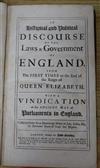 Bacon, N - Discourse of The Laws and Government of England, full calf, London 1689                                                     