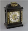 Francis Tantum of Loscoe, Derbyshire. A 17th century ebonised quarter repeating bracket clock, height 12.25in.                         