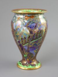 A Wedgwood Fairyland lustre 'Woodland Elves' vase, designed by Daisy Makeig-Jones, 22.5cm high                                         