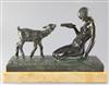 Marcel Courbier (1898-1976). A bronze figure group 'La Jeune Fille au Chevreau', width 16in. height 11.5in.                            