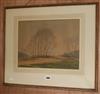 Martin Hardie, watercolour, On the North Downs, signed with Fine Art Society label verso 28 x 38cm                                     