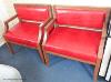 A pair of contemporary walnut and faux crocodile armchairs, 77cm wide                                                                                                                                                       