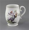 A Derby ovoid mug, c.1760-5, h. 10.2cm, hairline crack                                                                                 