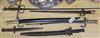 Three late 19th century French bayonets, a US Army bayonet, an EFD 1892 bayonet and an epee                                            