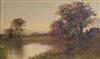 Francis E Jamieson, oil on canvas, Yorkshire riverscape, signed 30 x 50cm                                                              