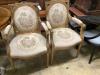 A set of six French giltwood and gesso tapestry back chairs (two with arms)                                                                                                                                                 