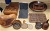 A group of 19th/20th century treen and boxes                                                                                           