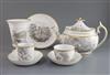 A Spode bat-printed part tea and coffee set, c.1810,                                                                                   