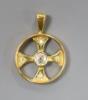 A 22ct gold and diamond set circular pendant (converted wedding band), overall 25mm, gross weight 3.6 grams                                                                                                                 