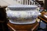 A Victorian Minton blue and white foot bath, 47cm                                                                                                                                                                           