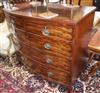 A Regency mahogany five drawer bowfront chest W.107cm                                                                                  