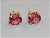 A pair of 18ct yellow gold and pink tourmaline stud earrings,                                                                          