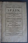 Mariana, Juan de - The General History of Spain, 1st edition in English, translated by John Stevens, folio,                            