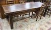 An ash and oak refectory table W.244cm                                                                                                 