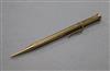 A 1920's engine turned 9ct gold propelling pencil by Sampson Mordan & Co, 11.2cm.                                                      