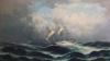 Follower of Samuel Walters (1811-1882), Three masted sailing vessel on a storm tossed sea, oil on canvas, 74 x 125 cm                                                                                                       