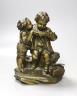 A Victorian cast bronze child figure group - 17cm tall                                                                                                                                                                      
