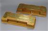 Two brass mounted cribbage boards                                                                                                      