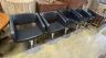 A set of five REM black leatherette and chrome hydraulic salon chairs, width 56cm, depth 42cm                                                                                                                               