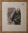 Marc Chagall, limited edition print, Joshua reading the word of the law, numbered but unsigned 417/1200, 33 x 26cm                     