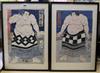 Kuniyoshi - pair of Japanese woodblock prints of Sumo wrestlers 39 x 26cm.                                                             