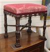 A Georgian style mahogany cluster column dressing stool                                                                                