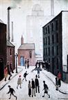 § Lawrence Stephen Lowry (1887-1976), Industrial Scene, 1953, lithograph                                                               