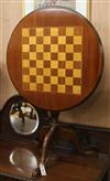 A Victorian mahogany chequer topped games table W.68cm                                                                                 