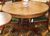 A William IV rosewood breakfast table Diameter 120cm                                                                                   