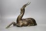 An Art Deco bronze-finished spelter gazelle - 28cm tall                                                                                                                                                                     