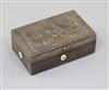 A 19th century bois durci musical box, 4.25in.                                                                                         