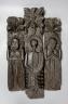 Three 17th century carved oak terminal figures - tallest 51.5cm                                                                                                                                                             