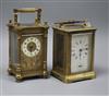 Two French gilt brass carriage clocks                                                                                                  