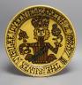 A Queen Elizabeth II silver jubilee commemorative large slipware charger, 1977, 36 cms diameter.                                                                                                                            