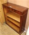 An Edwardian style banded mahogany open fronted bookcase W.95cm                                                                        